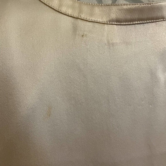 Vintage Mark Shale Size 6 Tunic Blouse Cream 100% Silk Bows Shoulder Pads 80s… - Picture 4 of 6